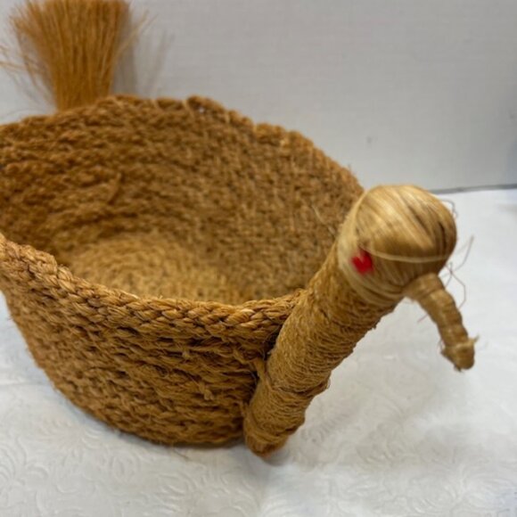 Amazon.com: Straw Turkey Basket Weave Basket Woven Storage  Hand Woven Straw Natural Fiber Bird Turkey Basket